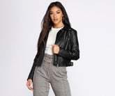 Veste de moto en similicuir Free Bird